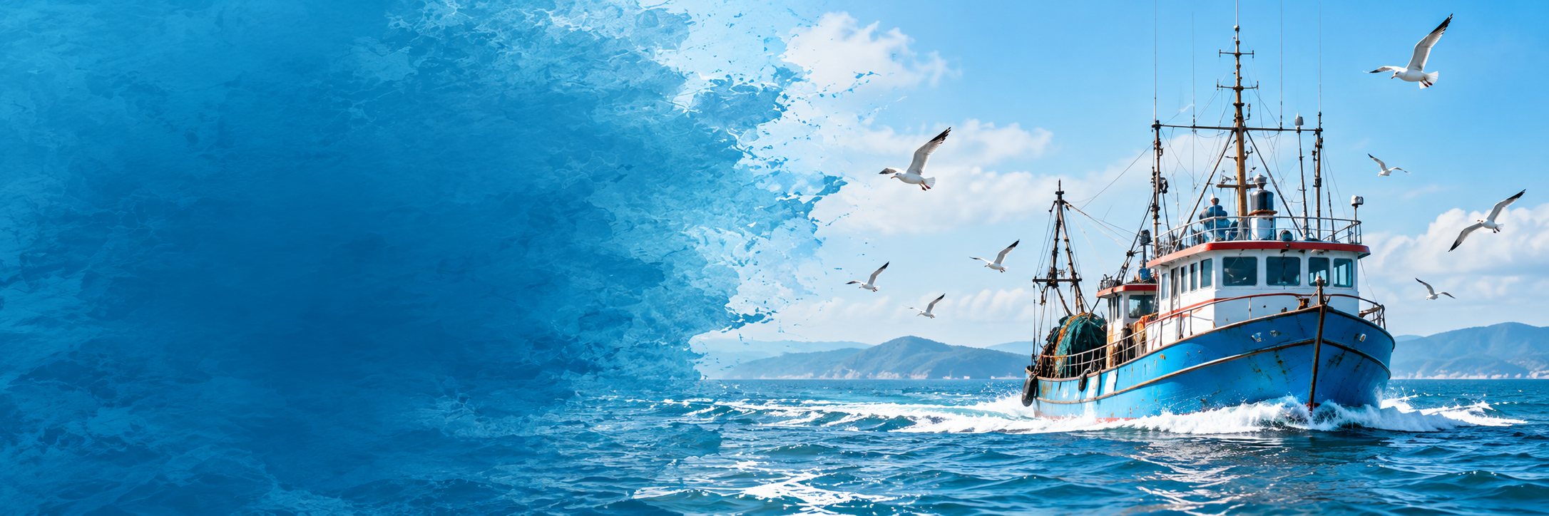 Fishing boat returning with the day's catch